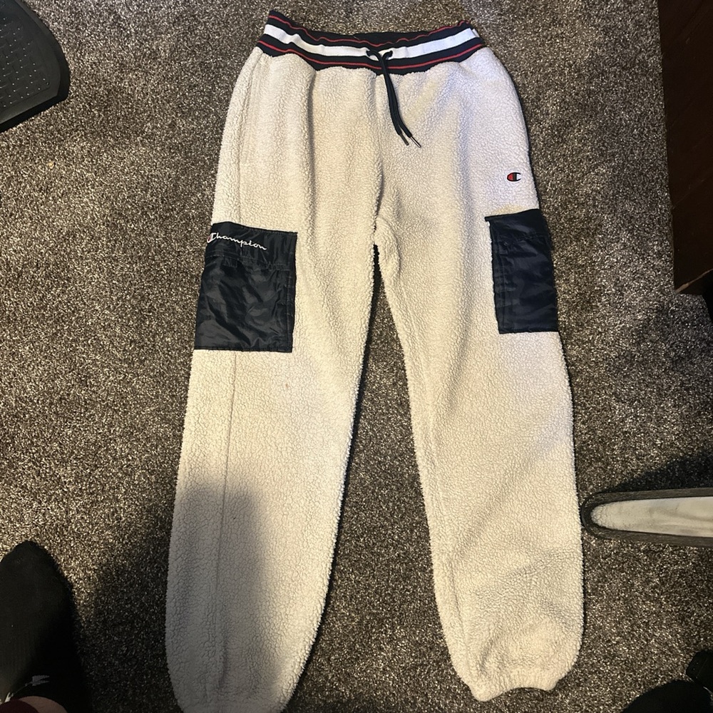 Champion White and Navy Joggers